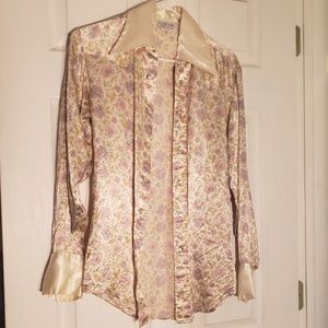 VINTAGE Silky Country Western Blouse RARE
